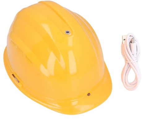 Cooling Hard Hat with Built-in Fan and 7000mAh Rechargeable Battery Safety Helmet for Construction Outdoor Work LED Headlight Helmet Removable Fan Attachment for Transportation