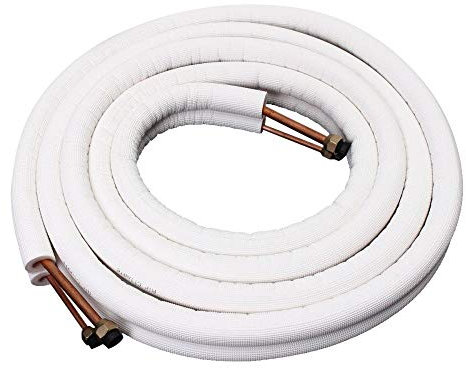 Par de tubos de cobre aislados para aire acondicionado, 10 m, 1/4 pulgadas, 3/8 pulgadas, juego de cables de línea dividida, accesorios de bobina de tubo de aire acondicionado incluidos