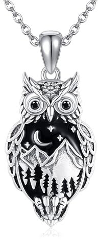 VENACOLY Eule Kette 925 Sterling Silber Eule Anhänger Eulen Schmuck für Frauen