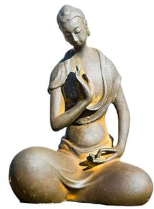 Buda zazen de hierro japonés, estatua religiosa zen de arte de hierro, figura de monje de hierro fundido, Buda minimalista, estatuas de Buda para decoración del hogar, mini decoración de mesa de