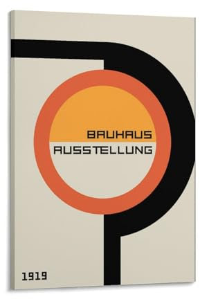 LZTEN Bauhaus Geometric Design 1919 Kunstdruck Bauhaus Ausstellung Weimar 1923 Bauhaus Druck Bauhaus Ausstellung Poster Geometrischer Rahmen 30 x 45 cm