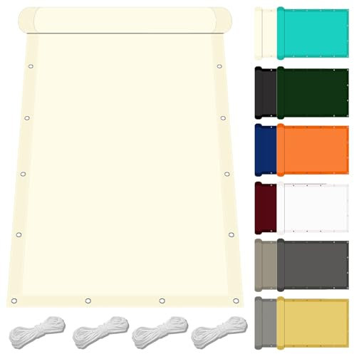 Toldo Vela Rectangular 1.5 x 3 m Protección Rayos UV Impermeable Vela de Sombra Resistente Al Agua Viento para Terraza Balcon Exteriores Jardín, Beige