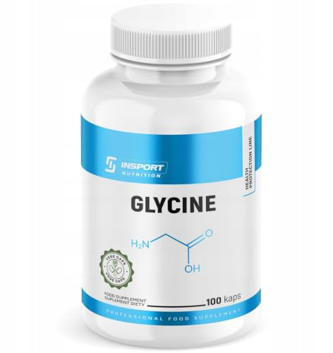 Glycin hochdosiert | 100 vegane Kapseln – 900 mg L-Glycin pro Portion | Unterstützung des Nervensystems & Muskelentspannung | natürlich & rein | INSPORT