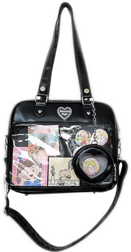 JIABAOZ Ita Bag Crossbody Kawaii-Tasche Handtaschen Mit JK Kawaii Schultertasche Mit Einsatz Anime Pins Display