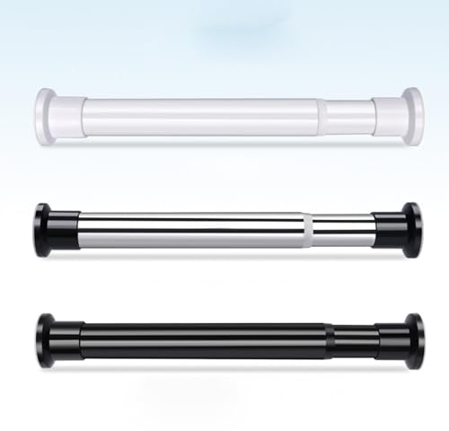 Closet Rods Tension Curtain Rod,Extendable Shower Curtain Rod,Adjustable Tension Rods,Anti-Slip,No Rust(Black,310-360cm/122-142in)