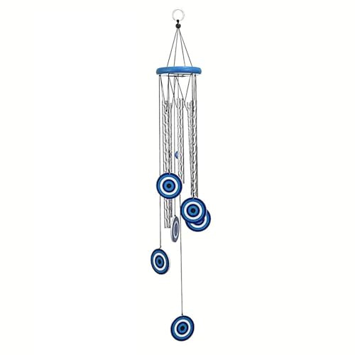 WLH Alexanders Windglocke Blaue Windspiele Dekorationen Böser Blick Dekor for Terrasse Balkon Garten Traumfänger Glocken Segen Windspiel Traumennetz