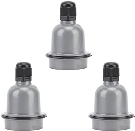 Aoresac 3 Stück E27-Lampenfassung, Wasserdichte, Wärmeisolierende Aluminium-Druckguss-Lichtfassung, E27-Fassung, Integrierter Wasserdichter Ring, Einstellbare Temperatur