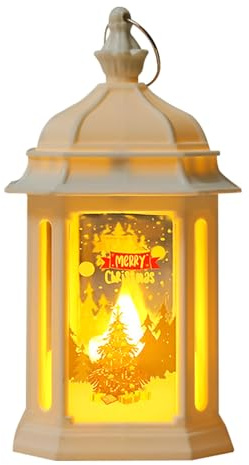 LED Laterne Weihnachten, Weihnachtslaterne Weihnachtsdeko Weihnachtskerzen, Weihnachtsdeko Beleuchtet Innen Outdoor Laterne Deko mit LED Kerzen Licht, Windlicht Weihnachten Tischdeko Fenster (D)