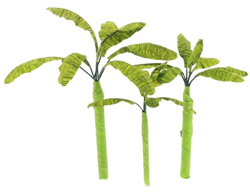 POPETPOP Bananiers Miniatures Modèle Lot de 3 pour Paysages Miniatures et Décoration Artisanale Taille 5-7-9 CM Adapté aux Maquettes et Activités Créatives