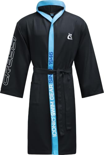 CRESSI Microfiber Bathrobe Albornoz para Hombre y Mujer 100% Microfibra Secado Rápido, Bolsillos, Capucha, Cinturón, Gimnasio, Piscina, Mar, Casa, Viajes Unisex adulto (Pack de 1)