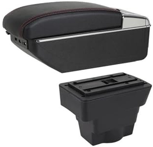 Auto-Armlehnenbox, Auto-Mittelarmlehnenbox, Modifizierter Wasserbecherhalter, USB-Aschenbecher, Autoteile, Für Opel Astra J 2012(A-black red line)