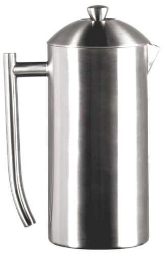 Frieling 0144 French Press Double-Walled Stainless Steel Matt Brushed 36 fl.oz Approx. 1065 ml with Patented Double Sieve