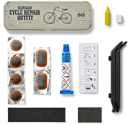 Weldtite Retro Vintage Puncture Repair Kit with Tools, beige, 01075