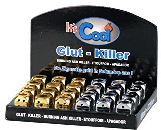 Cool Würfel Gold oder Silber für Aschenbecher Glutkiller Gluttöter Glutlöscher für Aschenbecher