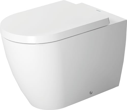 Duravit, 2169090092, ME by Starck 0.8/1.28 GPF Dual Flush Floor Mounted One Piece Elongated Toilet with Wall Hand Lever - Less Seat, White