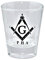 Prince Hall Freimaurer-Schnapsglas mit Kompass