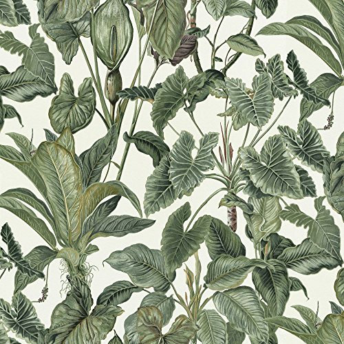 Erismann Paradiso Wallpaper Jungle Green Leaves Paradise Tropical Feature Vinyl