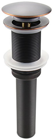 Bathroom Sink Pop Up Drain Assembly Without Overflow Fits 1.57 to 2.36 Inch Sink Openings with 1-1/4 Inch Tailpiece Large Cap Solid Brass Drain Stopper (Oil Rubbed Bronze)
