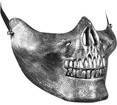 shoperama Demi-masque en forme de tête de mort - Argent - Crâne - Crâne - Crâne - Crâne - Crâne - Crâne - Crâne - Crâne -