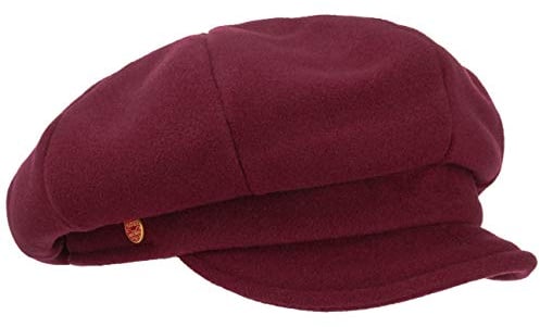 Mayser Damen Ballonmütze Schirmmütze Wide Fit Visor Made in EU Herbst Winter Bordeaux M (57-58 cm)