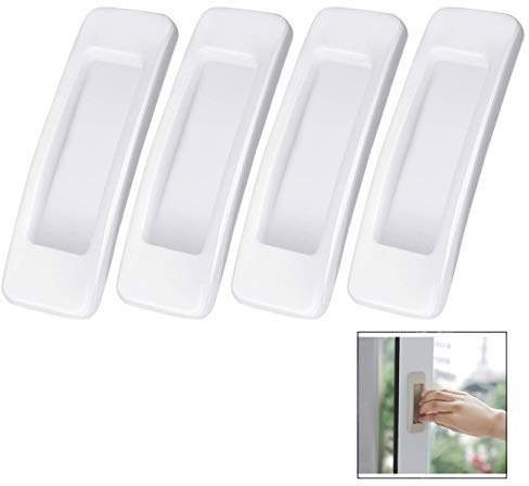 Iwobi 4 Piezas Puertas Corredizas Ventanas Armario, Corredera Autoadhesivas Tiradores Puertas, Tiradores Rectangulares Autoadhesivos, para Puertas Cajones Armario