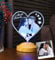 Geschenkelampe Fotogeschenk Personalisierbar mit eigenem Foto und Text in 3D Bilder Led Motiv Lampe gravieren hochzeit Herz (Herz Fotolampe)
