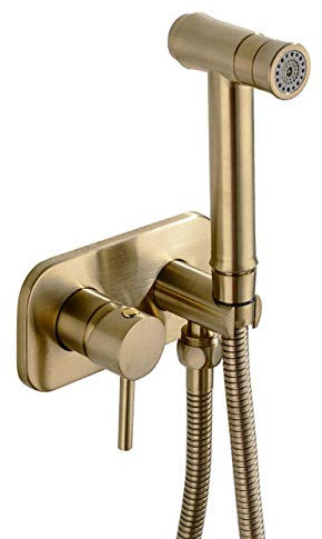 Brass Toilet Hot Cold Bidet Spray Handheld Bidet Diaper Set Bathroom Shower Set Sprayer Jet Douche Kit Brushed Gold