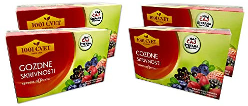 Tè alla frutta delle Alpi – La migliore tisana al gusto di mora e lampone 4 confezioni da 20 bustine (80 bustine di tè) (Segreti della foresta - 80 bustine)