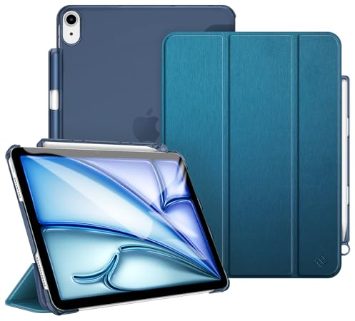 FINTIE Custodia per iPad Air 11 Pollici M3/M2 (2025/2024), iPad Air 5a/4a Gen 10,9 Pollici (2022/2020) con Portapenne - Sottile Leggero Opaca Trasparente Cover con Auto Sveglia/Sonno, Teal