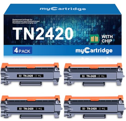 MYCARTRIDGE TN2420 Toner Kompatibel für Brother TN-2420 TN-2410 für Brother MFC-L2710dw MFC-L2710dn MFC-L2750dw HL-L2375dw DCP-L2530DW HL-L2370dn HL-L2350dw DCP-L2510d(4 Schwarz)