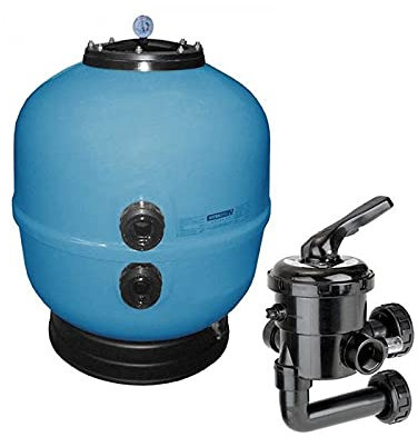 PLANTAWA Depuradora Piscina Arena Hidrociclón y Colector, Filtro con Válvula Lateral para Piscinas Desmontables, Bomba de Agua Filtro de Arena