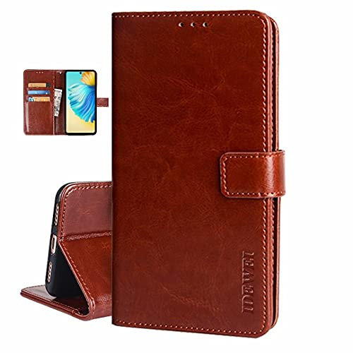 COQUE Oppo CPH2271 Hülle Leder, Oppo CPH2271 Kapphülle Tasche Leder Flip Cover Schutzhülle Rugged für Oppo CPH2271 Handyhülle-Brown