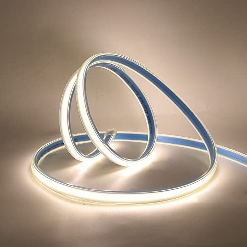 Xunata 220V COB LED Streifen 280leds/m Superhell Hohe Dichte, Kein Bleidraht, Flexibles COB LED Lichtband Strip für Schlafzimmer Küche Home Innendekoration (Natürliches Weiß, 1M)