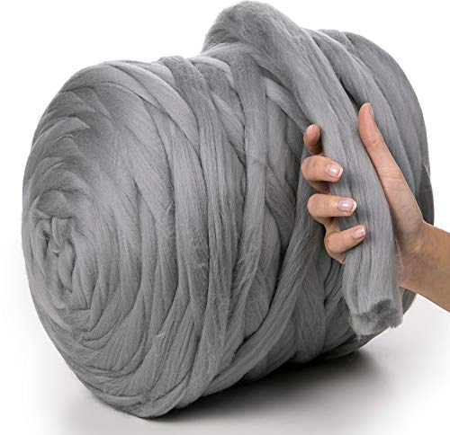 MeriWoolArt Merino Wool Chunky Yarn (Pearl, 100G)