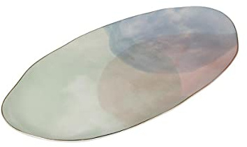 Goebel Accessoires Colori del Paradiso Ovale Platte aus hochwertigem Porzellan, mit Metallic-Effekt, Maße: L:37cm x B:19cm x H:37cm, 66-860-74-1