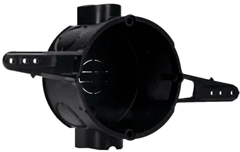 100 Stück Unterputz Gerätedose flach Ø60x41mm M20 Nagellaschen Montagehilfe Kunststoff PS Schwarz Voxura