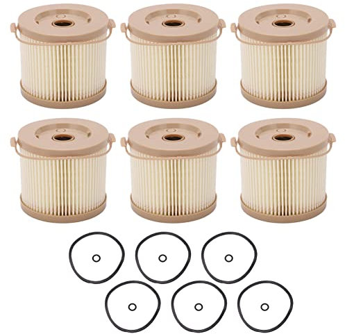 Aramox Oil Water Separator Filter, 6 Pcs Fuel Filter Water Separator Oil Water Filter Kit Replacement for RACOR 2010PM‑OR 500FG