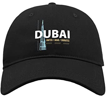 Maikomanija Dubai United Arabische Emirate UAE Baumwolle Curved Visier Baseball Cap Dad Hat Unisex Sport Bequemes Top, Schwarz , One size