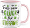 Glück Tasse Personalisierbar Geschenkidee Danke-Schön Kaffeetasse Geschenk für Freunde Kaffeebecher Wunschname Becher (Weiß & Pink)