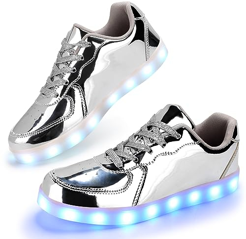 PADGENE Sportschuhe mit blinkenden LEDs, für Damen und Herren, wiederaufladbar über USB, 38 EU