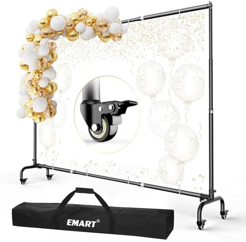 EMART Foto Hintergrund Ständer mit Rädern, 3x2,2m Verstellbarer Fotohintergrund Ständer, Foto Hintergrundsystem für Fotostudio Porträt Produktfotografie Studiofotografie