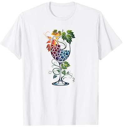 Weinglas mit Weinreben, Wein Sommelier T-Shirt