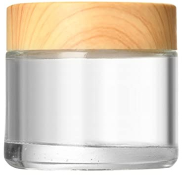 NRVTRE Pot Cosmétique Vide en Verre 5/10/15/20/30/50/60ML,Boite Échantillon Cosmétique de Voyage avec Bouchon Intérieur e Couvercle pour Cosmétiques Crèmes Lotion, Pot Creme Vide (60g)