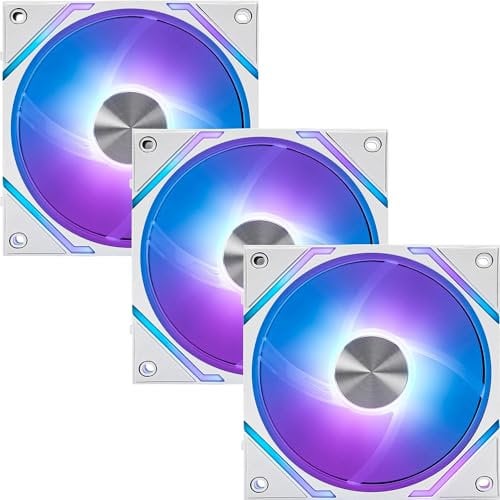 MSI EZ120 ARGB WHITE-3W – Kit 3 ventole bianche ARGB da 120 mm, cuscinetto idrodinamico, compatibili con Mystic Light e Cooling Wizard, connettori magnetici brevettati e hub di controllo incluso