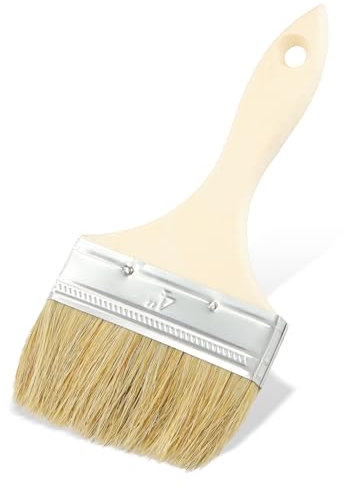 Lot de 1 Pinceau à Vernis de Peinture 100 mm/125 mm, Pinceau Plat d'une Largeur de 45 mm, c en Bois, Pinceau à Poils, Pinceau pour Usage Domestique, Peinture de Meubles (4 Pouces)