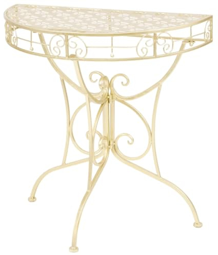 SDWEHO7 Halbrund Konsolentisch Flurtisch Eingangstisch Beistelltisch Hinter dem Sofa, Sofatisch für Wohnzimmer Flur, Vintage-Stil, 72 x 36 x 74 cm Gold