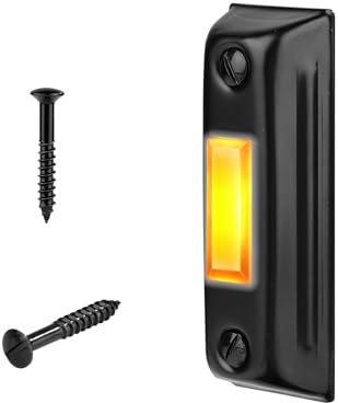 Lighted Doorbell Push Button, Illuminated Metal Door Bell Button Wired with Screws Wall Mounted Doorbell Switch Door Chime Button Doorbell Button Replacement for Most Door Chime (Yellow Light)