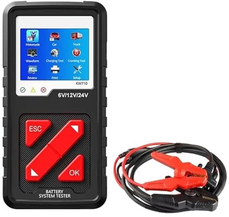 MZZYG Battery Tester Car Battery Tester 6V/12V/24V 100-2000CCA Battery Load Tester Charging Diagnostic Tool With Enhanced Clip