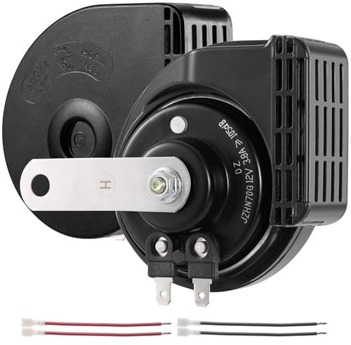 Rupse Hupe Autohupe Laut Air Horn Signalhorn mit Wasserdichte Abdeckung für 12v Pkw Lkw Wohnmobile Motorräder Schiffe E-Bikes,2 Stück