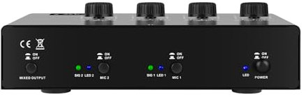 Micfuns Microphone Preamp Mic Booster 4 Input Max 25db DI Box with 48V Phantom Power for Dynamic and Condenser Mic (MC02)
